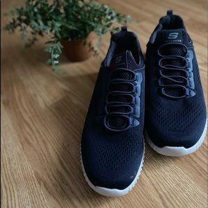 Navy blue sketchers, non-slip air cooled memory foam